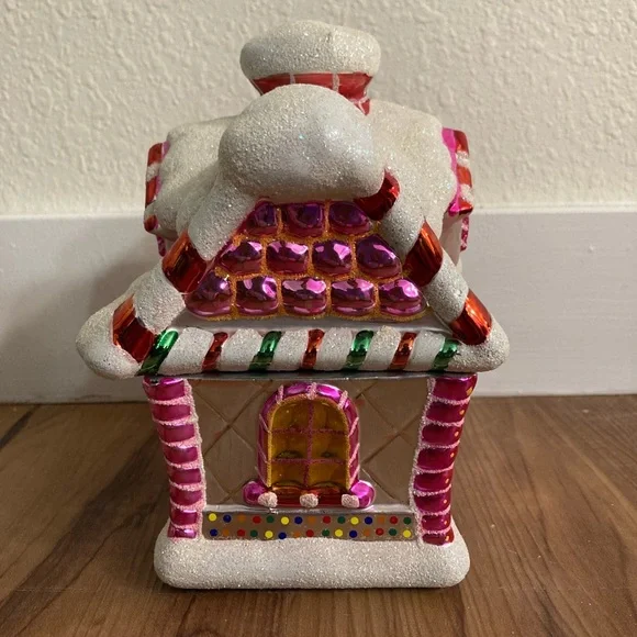 Christopher Radko 2004 Pink Christmas Gingerbread Snow House - Picture 5 of 6
